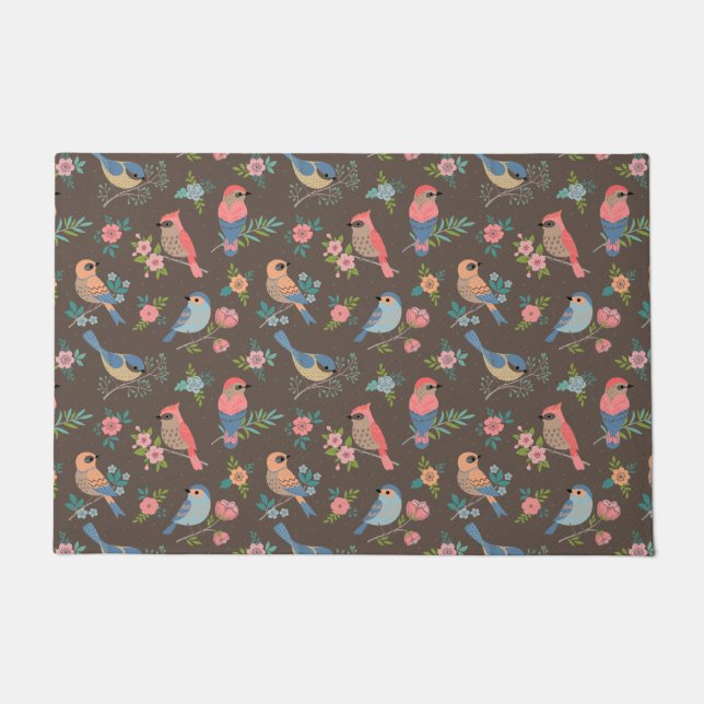 Tapete Porta - Pássaros - Decoração Doméstica - Presentes (Frente)