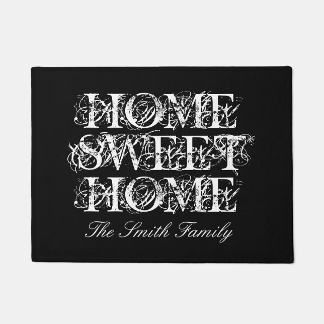 Tapete Porta personalizada com nome de família Home Sweet (Frente)