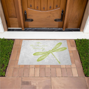 Tapete Porta Personalizada da Dragonfly Verde