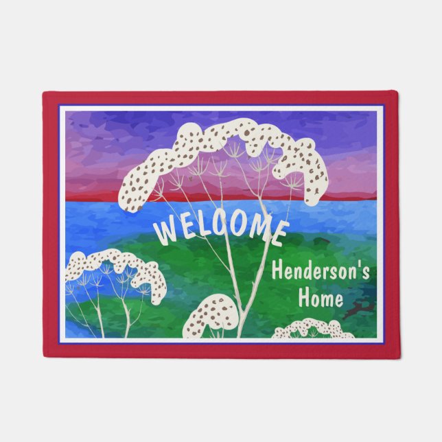 Tapete Porta personalizada das árvores de elm brancas (Frente)