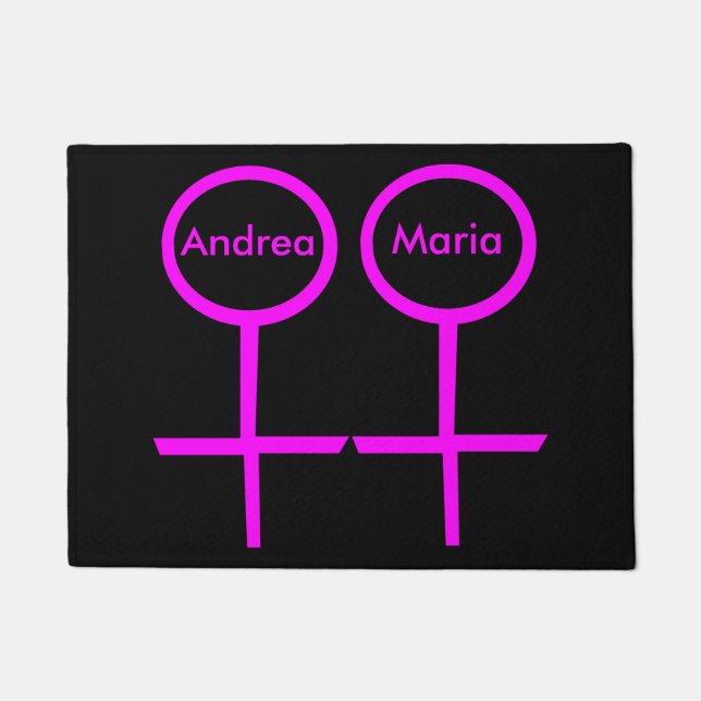 Tapete Porta Personalizada de Amantes Lésbicas (Frente)