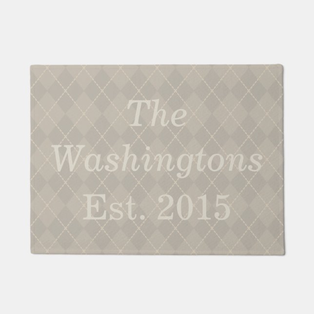 Tapete Porta Personalizada de Nome da Família Personaliza (Frente)