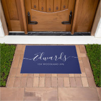 Porta Personalizada de Script Moderno Azul Escuro
