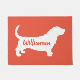 Tapete Porta Personalizada de Silhuette de Basset