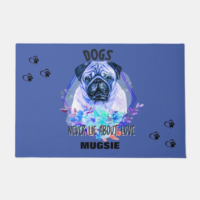 TAPETE PORTA PERSONALIZADA "PUG" (Frente)