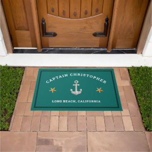 Tapete Porta Verde Personalizada com Starfish e Anchor