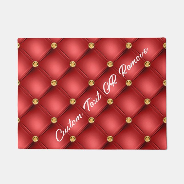 Tapete Porta vermelha e Dourada com texto personalizado (Frente)