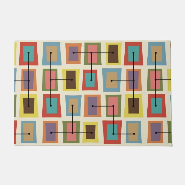 Tapete Portas Wonky Menor Multicolorido (Frente)