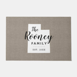 Tapete Portat do Estado do Monograma da Família Utah