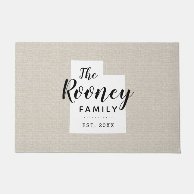 Tapete Portat do Estado do Monograma da Família Utah (Frente)