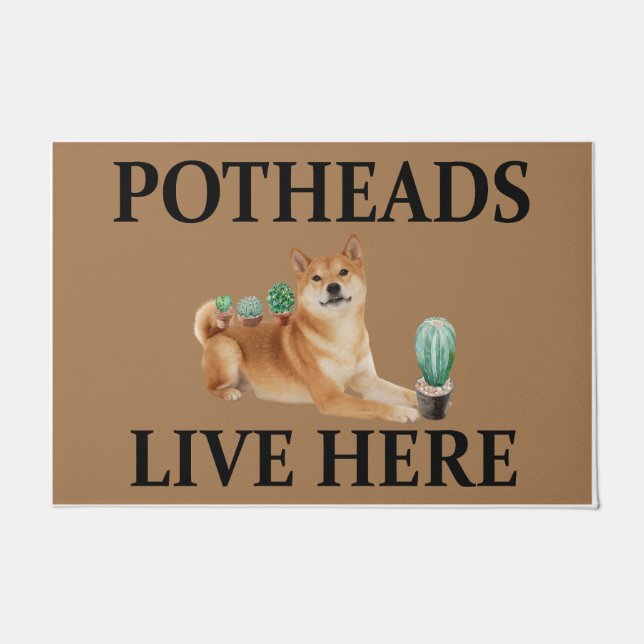 Tapete Potheads Vivem Aqui, Dog Gift Lover Akita (Frente)
