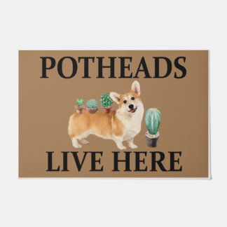 Tapete Potheads Vivem Aqui, Dog Gift Lover Corgi
