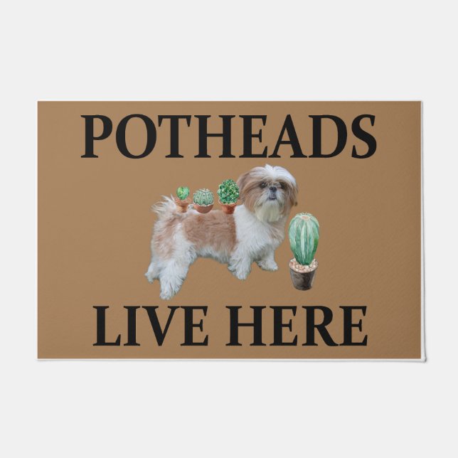 Tapete Potheads Vivem Aqui, Dog Gift Lover Havanese (Frente)