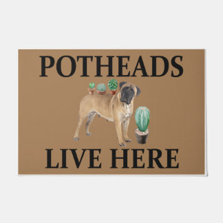 Tapete Potheads Vivem Aqui, Dog Gift Lover Mastiff
