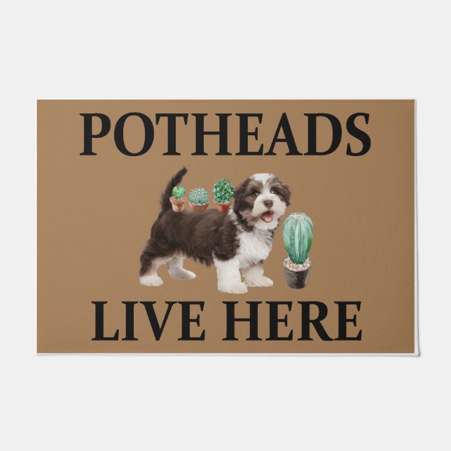 Tapete Potheads Vivem Aqui, Dog Gift Lover Shih Tzu (Frente)