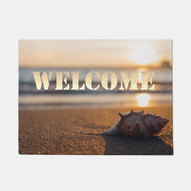 Tapete Praia, Oceano, Sunset, Seashell, Bem-vindo (Frente)