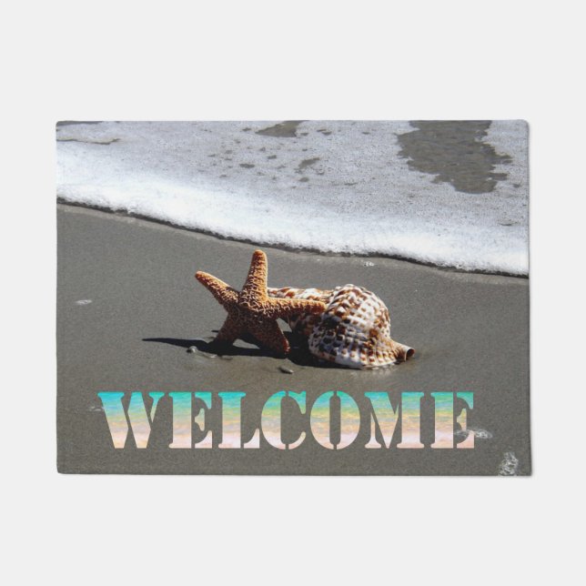 Tapete Praia,Seastar,Seashell,Bem-vindo (Frente)