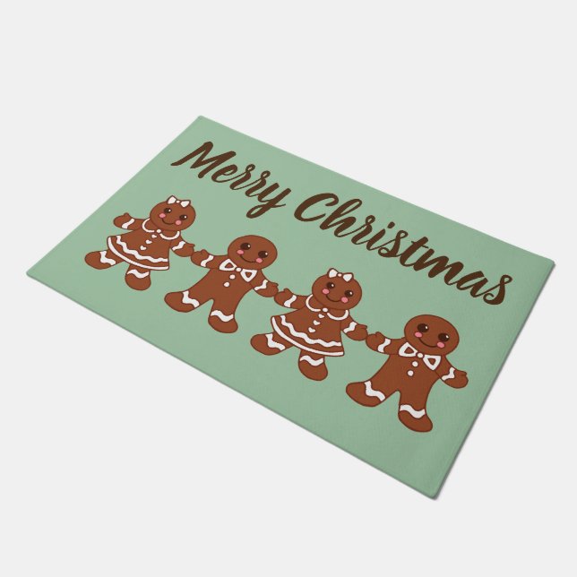 Tapete Presente de doormat de Natal com pão de gengibre (Inclinado)