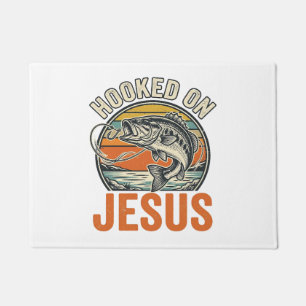 Tapete Preso a Jesus Fé em Pesca de Bass Vintage