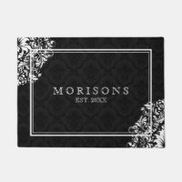 Preto Damasco Branco Lace E Quadro
