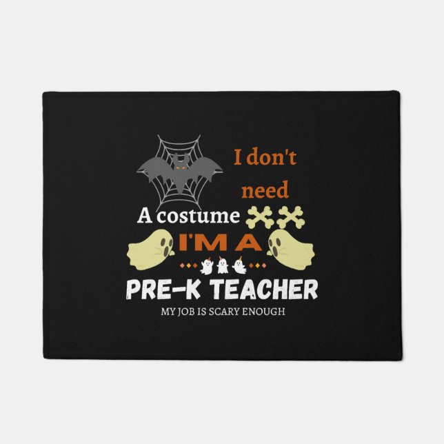 Tapete Professor de pré-escola pré-K com trabalho assusta (Frente)