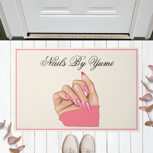 Tapete Promo de Boas-vindas do Elegante Rosa Unhas Beauty