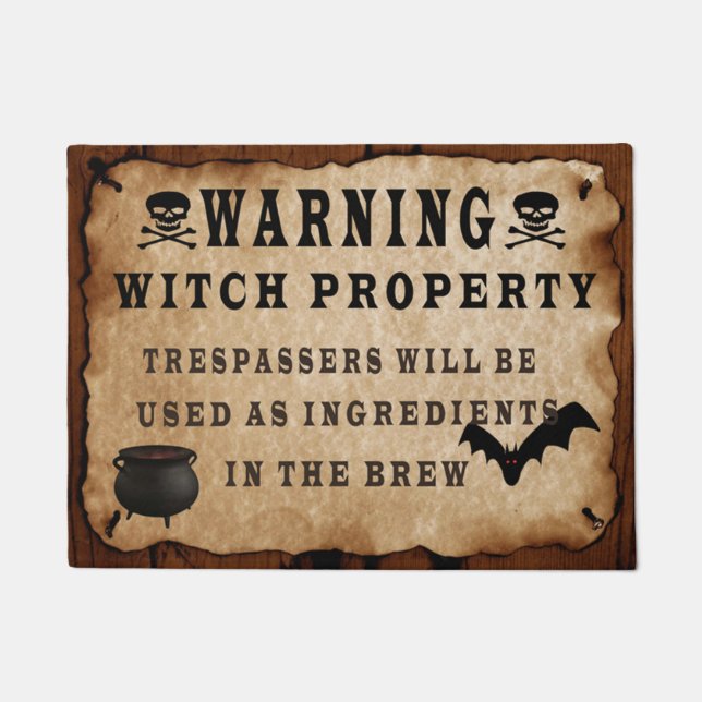 Tapete Propriedade Witch de Aviso (Frente)
