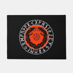 Tapete Proteção de Runa Viking Dragão