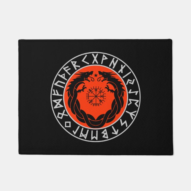 Tapete Proteção de Runa Viking Dragão (Frente)