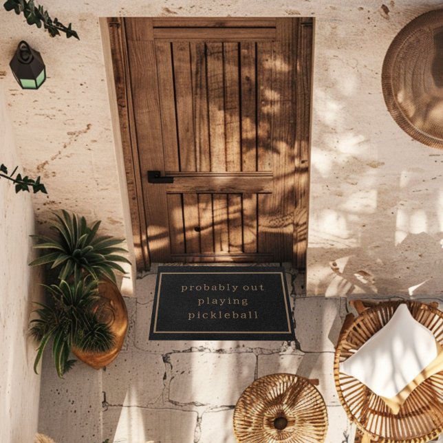 Tapete Provavelmente Jogando Pickleball Engraçado Preto P (Criador carregado)