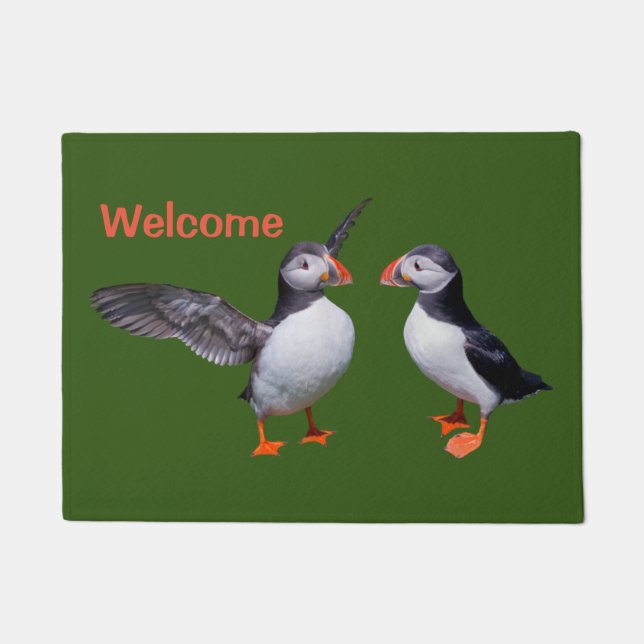 Tapete Puffin Pals Door Mat (Verde) (Frente)