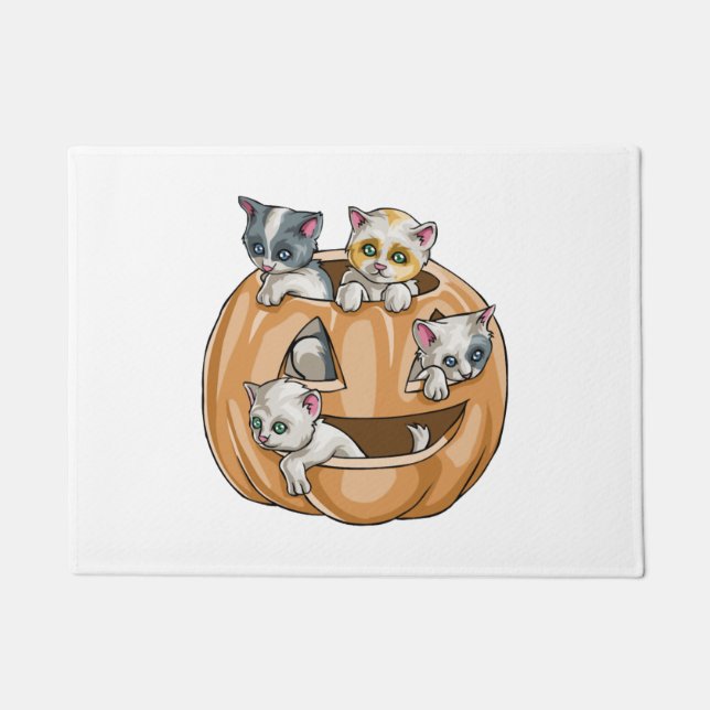 Tapete Pumpkin de Gatos Halloween (Frente)