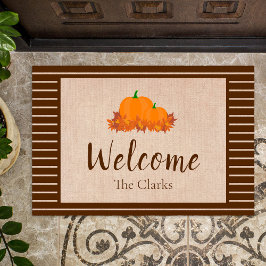 Tapete Pumpkin de Sobrenome da família com queda de boas-