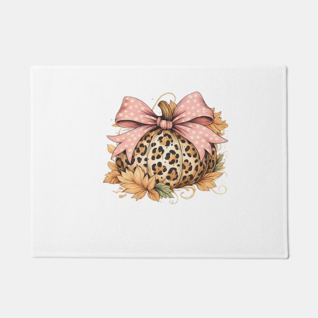 Tapete Pumpkin Leopardo Coquette com Arco Rosa - Queda do (Frente)