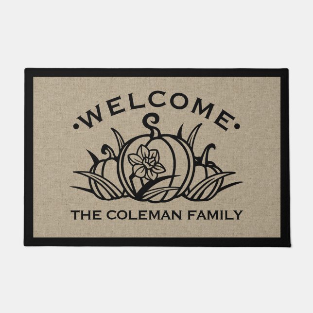 Tapete Pumpkin & Petals Bem-vindos (Frente)