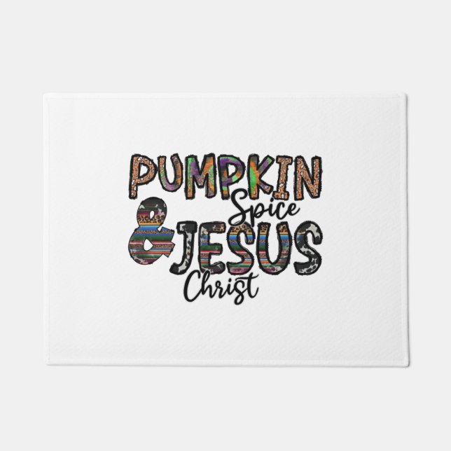 Tapete Pumpkin Spice E Jesus Cristo (Frente)