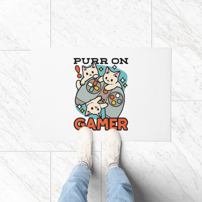 Tapete Purr On Gamer - Design de Jogos para Gatos de Gato (Interior)