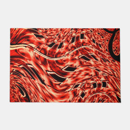 Tapete Quadrados tortos espelhados em coral ou castanho