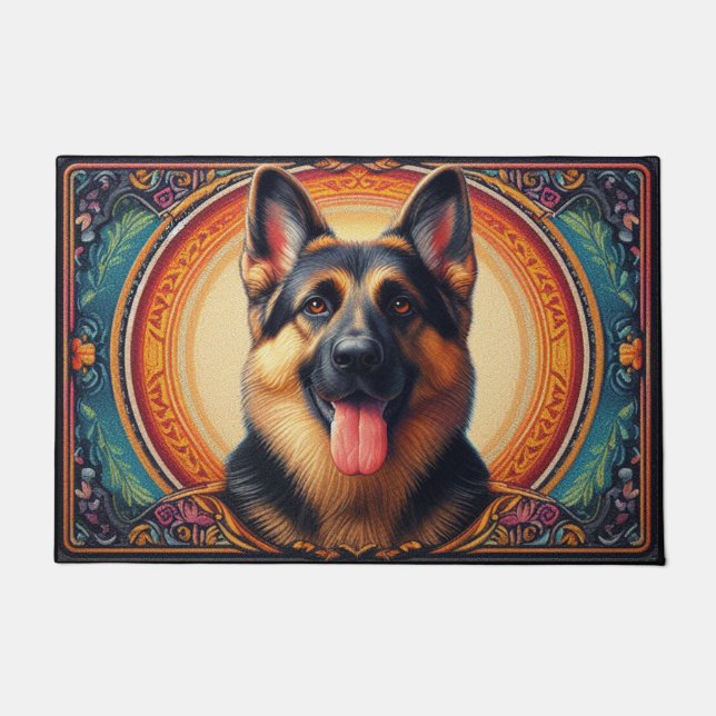 Tapete Quadro colorido do German shepherd na moda (Frente)