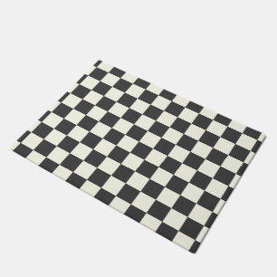 Tapete Quadro de verificação branco apagado e preto