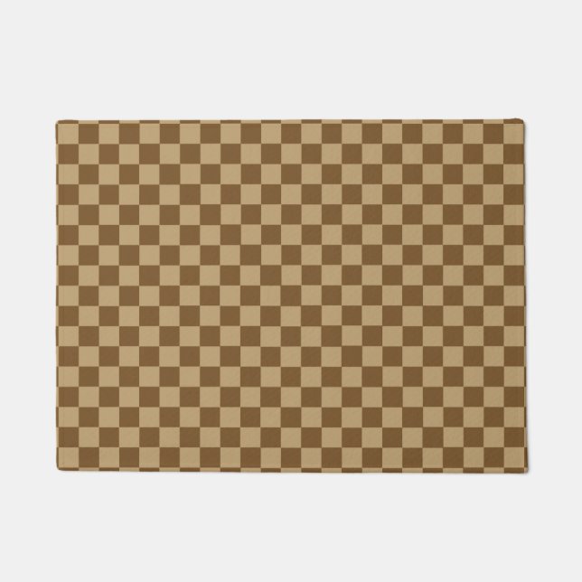Tapete Quadro de Verificação Clássico de Combinação Marro (Frente)