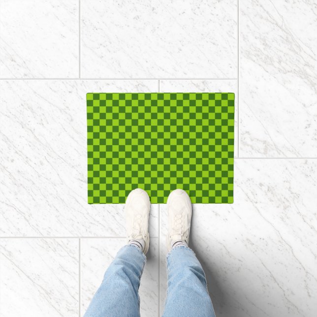Tapete Quadro de Verificação Clássico de Combinação Verde (Interior)