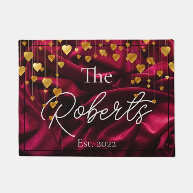 Tapete Quic Velvet Dourado | Novo lar | Bem-vindo (Frente)