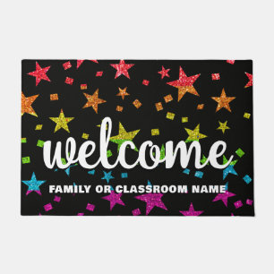 Tapete Rainbow Glitter Stars Escola de Professores