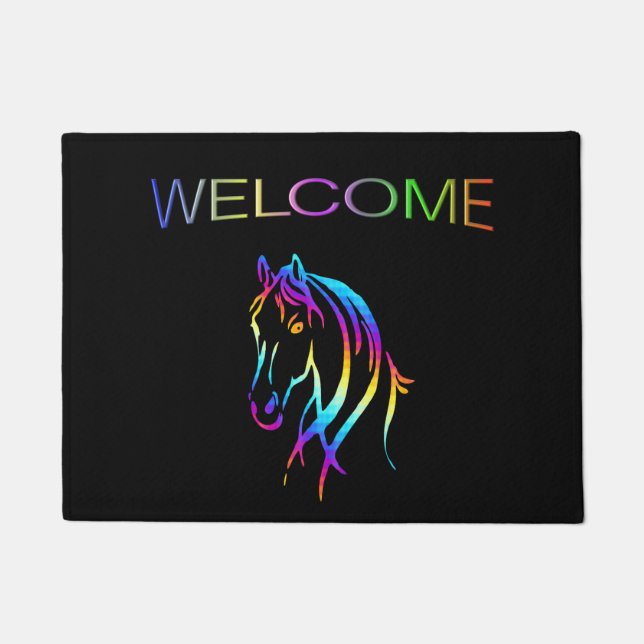 Tapete Rainbow Horse Welcome Mat (Frente)