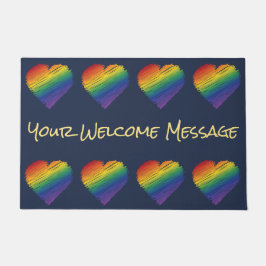 Tapete Rainbow Scribble Heart bem-vindo