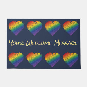 Tapete Rainbow Scribble Heart bem-vindo