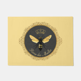 Tapete Rainha Cinza de Abelhas Francesas Elegante Amarelo
