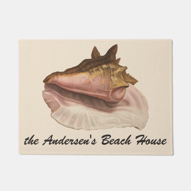 Tapete Rainha Conch Shell Seashell, Vintage Marine Life (Frente)