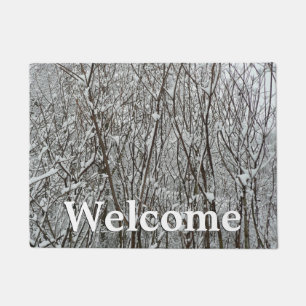 Tapete Ramificações cobertas por neve Abstrato de inverno